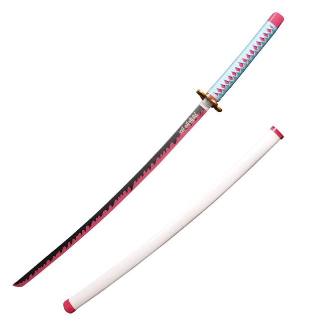 Sword Valley Cosplay Japanese Anime Kanroji Mitsuri Sword, Carbon Steel Blade, Wooden Handguards