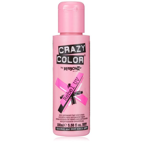 Crazy Color Semi-Permanent Hair Color Cream Rebel UV 100 ml