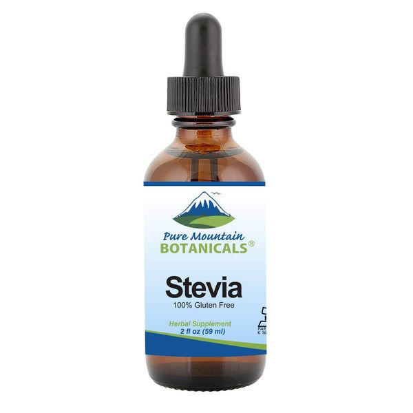 Liquid Stevia Drops – Alcohol Free and Kosher Sugar Substitute - 2oz Glass Bottle