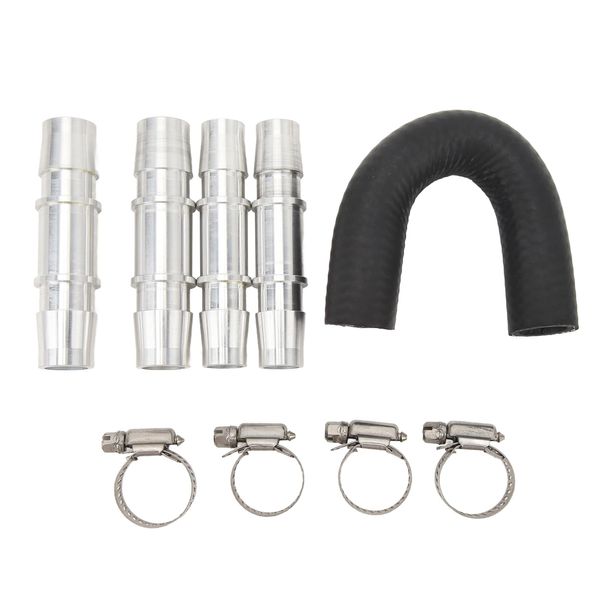 Heater Hose Connector Kit Assembly Engine Heater Core Bypass Kit 5/8" 3/4" Hose Fitting Aluminum Universal Fits Most Common Heater Hoses