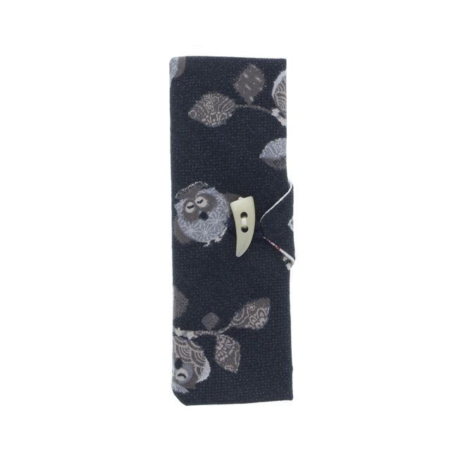 Ishida 36012 Fukoko Chopsticks Bag, Owl Navy Blue