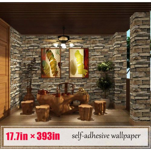 MelunMer 32.8ft Rock Wallpaper Stone Wallpaper Peel and Stick Wallpaper Rock Wallpaper Stick and Peel Self Adhesive Wallpaper Stone Removable Wallpaper Rock Papel Tapiz Vinyl Wallpaper Stone Paper