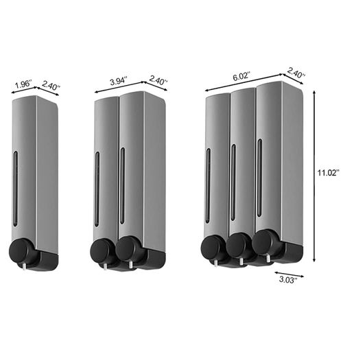 SvaTao Shower Shampoo Dispenser, 3x420ml Chamber Soap Dispenser Wall-Mounted Shower Pump Soap Dispenser Shampoo Box Lotion Shower Gel Container Dispenser for Toilet Bathroom Hotel