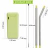 9.05" Long Reusable 4 Pack Straws Stainless Steel Drinking Flexible Collapsible