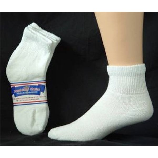 Diabetic Crew Socks (1 Dozen Pairs) (13-15, White)