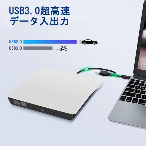 External DVD Drive, USB 3.0, type-c, External CD / DVD Drive, CD/DVD Player, External Optical Drive, PC External Drive, Portable Drive, CD/DVD Drive, Laptop, CD/DVD Read/Write, DVD±RW, CD-RW, USB3.0/2.0, Compatible with Window/Mac OS, High Speed, Silent, 