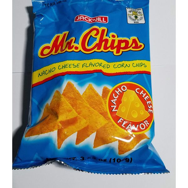 Jack n Jill Mr. Chips Nacho Cheese Flavored Corn Chips Pack of Ten 3.53 Oz A Pack