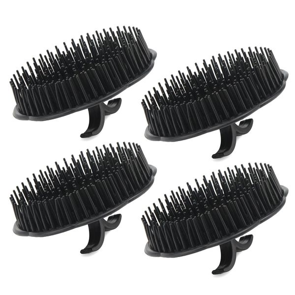 Segbeauty Mens Shampoo Brush, 4pcs Scalp Massage Brushes, Massage Hair Brush Floriated Shower Comb for Deep Cleaning Hair Men's Hand Brush Plastic Growth Beard Brush Pet Grooming Round Palm Brush