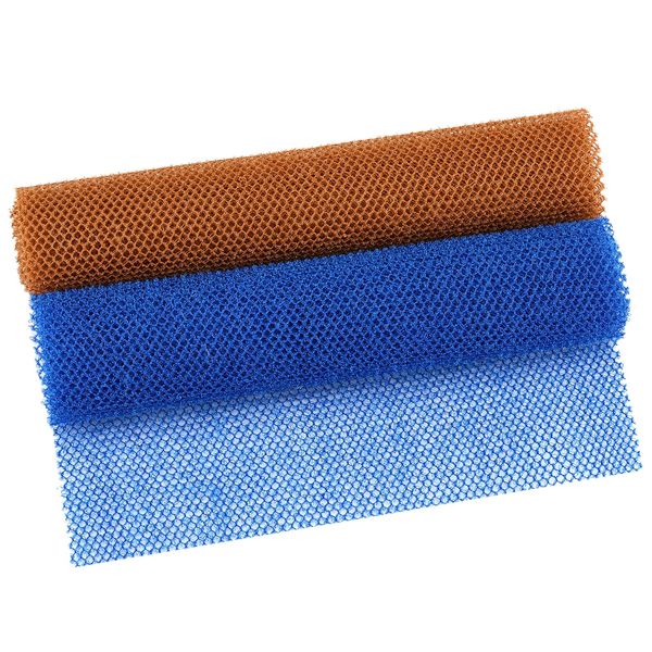 PROUSKY 2 Pieces African exfoliating net, African Exfoliating Body Net, African Sponge Exfoliating Net Exfoliating Sponge for Dead Skin (Brown, Blue)