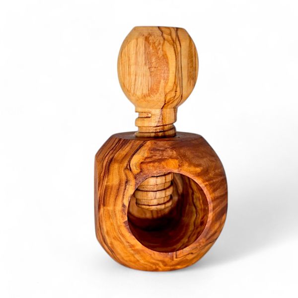 Apple Shape Nutcracker (Apple) - Handcrafted Olive Wood Nutcracker | Unique Traditional Lever and Modern Design | Nut Cracking Tools for Walnuts, Pecans, Hazelnuts