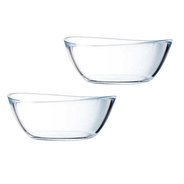 Cristal D'Arques Coupelle Glass Bowls - Glass Dessert Ice Cream Bowls - Set of 2 - Diameter 14cm