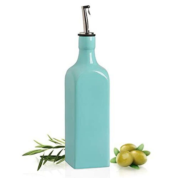 Ceramic Olive Oil Dispenser Bottle Opaque Oil Cruet Protects Oil To Reduce Oxida