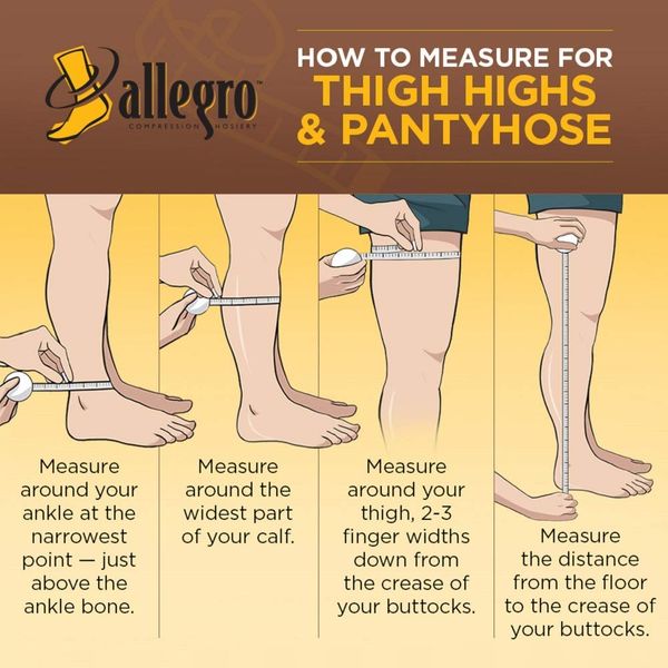 Allegro 20-30 mmHg Microfiber 262 Thigh High Compression Hose, Comfortable Support Garments