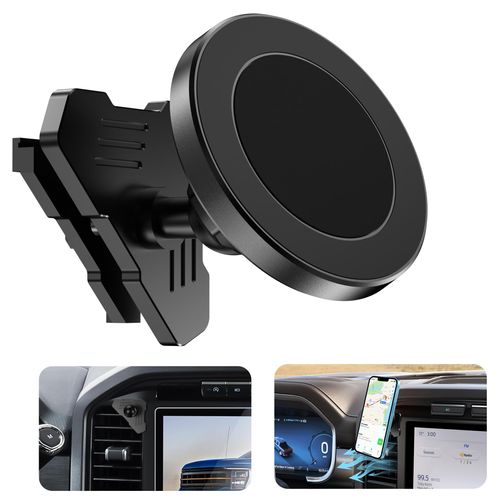 Surfcabin CNC Magnetic Truck Air Vent Phone Holder, Metal Phone Mount Cradles for F150, Compatible with Ford F150 2021-2025 & Super Duty F250 F350 F450 2021-2025 and Most Cellphones