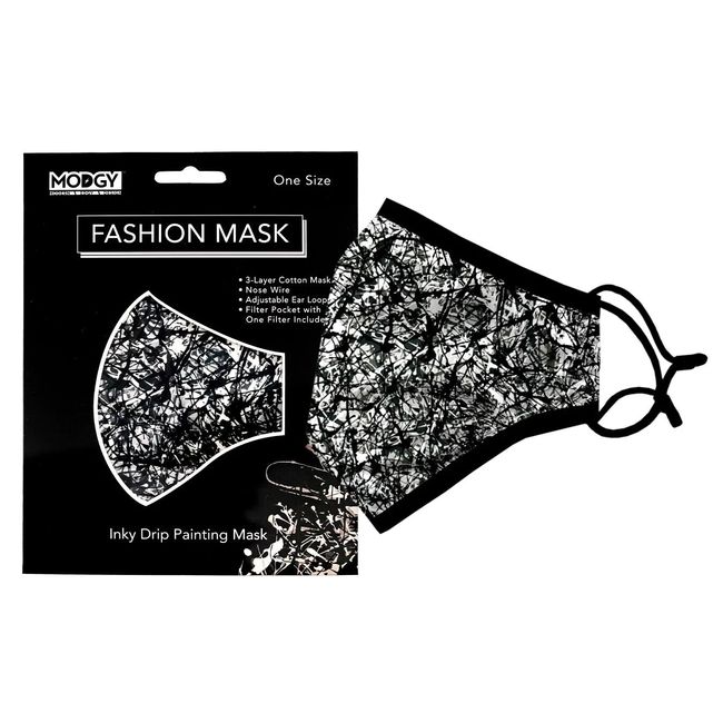 Modgy INKY DRIP PAINTING 3-layer Cloth Art Fashion Face Mask