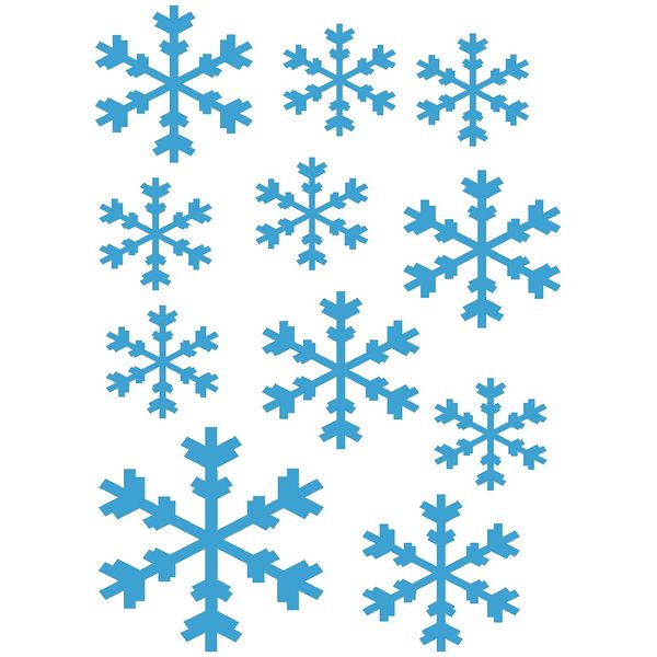 Samunshi® Ice Crystal Wall Sticker Set D 21 x 29 cm Light Blue