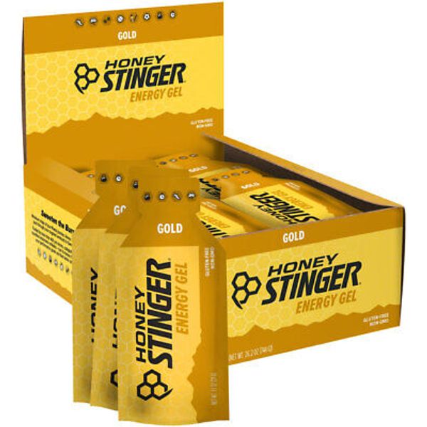 Honey Stinger Energy Gel Gold, Box of 24 With B Vitamins & Electrolytes