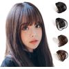Hawkko Bangs Wig, 100% Human Hair Totally Hand Planted, Ladies Extension, Point Wig, Fluffy, Ultra Thin, Small Face, One Touch, Natural, Heat Resistant, With Side, lt brn, サイドあり