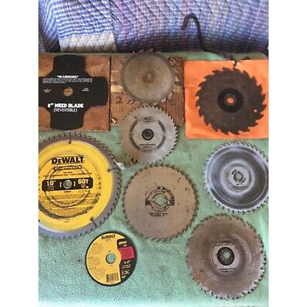 Assorted Saw Blades Diamond, Skillsaw, DeWalt , Weed Blade, Ace And Others