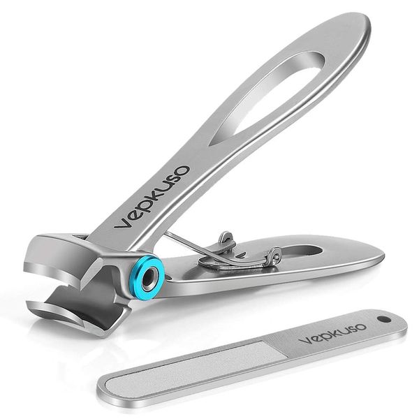 German Nail Clippers for Men – Vepkuso Toenail Clippers for Thick Toenails for Seniors Wide Jaw Large Professional Fingernail Clippers Cutter Set for Tough Nails, Women, Adult