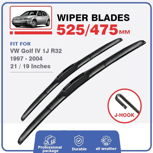 Golf Face Patch UV Protection For VW Golf 4 IV MK4 1J R32 1997-2004 GTI TDI Front Wiper Blades Windshield Window Accessories 2 Pieces 21 Inch 19