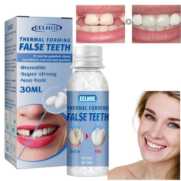 Temporary Tooth Filling,Tooth Filling Repair Kit,Tooth Repair Beads,Missing Tooth Replacement Kit,Moldable False Teeth for Fixing,Filling Missing Broken Tooth,Dental Repair Kit Filling for Fake Teeth