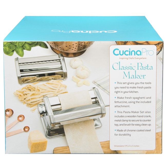 Pasta Maker Deluxe Set By Cucina Pro Includes Spaghetti Fettucini