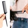 2 Pack Rat Tail Comb for Root Teasing, Black Fine Tooth Teasing Comb for Sectioning, Parting, Styling Hair