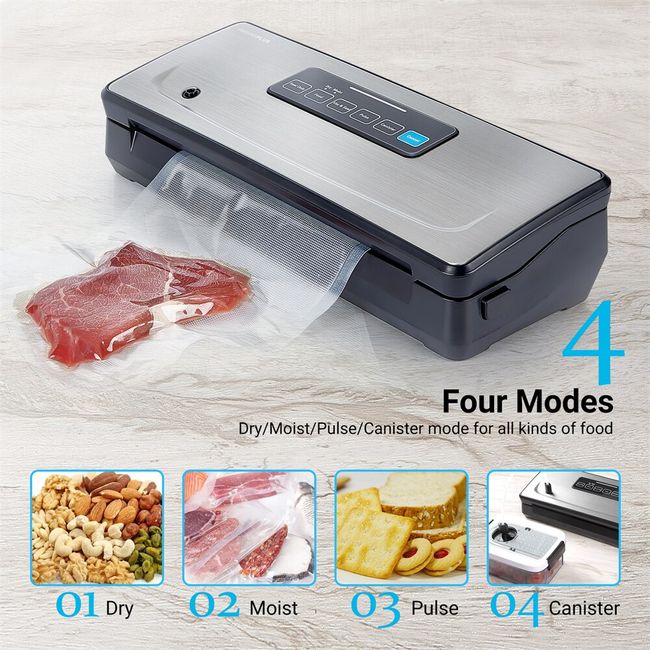 INKBIRD INK-VS01 Vacuum Sealer Automatic Sealing Machine for Food  Preservation Dry&Moist Sealing Modes Built-in Cutter