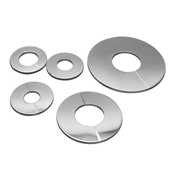 5PCS Wall Split Flange,Stainless Steel Round Escutcheon Plate for 51mm/35mm/24mm Diameter Pipe Silver