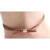 Mens/Ladies Solid Silver Spiral and Cotton Cord Anklet