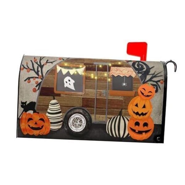 Magnetic Mailbox Covers Large Size 25.5x21Inch 25.5x21" Halloween Pumpkin