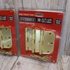 6 Pc- Everbilt 3-1/2 in. Security Door Hinge 5/8 in. Radius, Bright Brass Finish