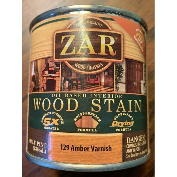 Zar Interior Stain 129 AMBER VARNISH    1/2 pint