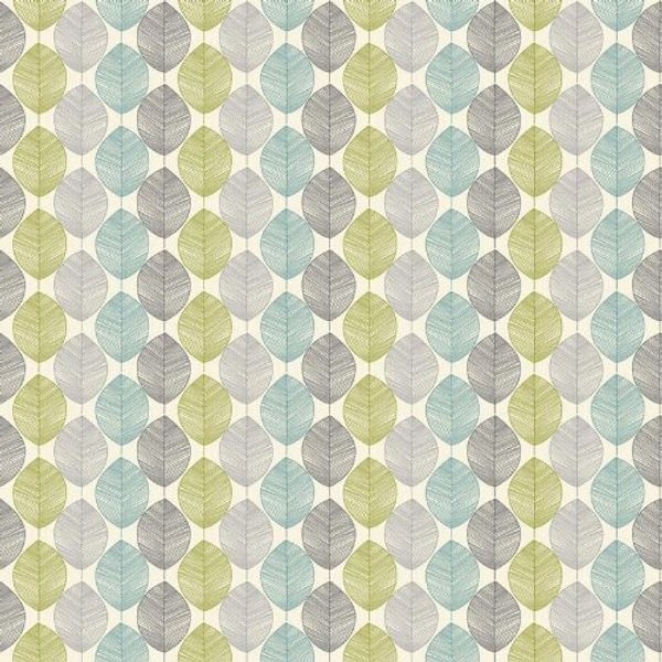 MyTinyWorld Dolls House Miniature Green And Blue Leaf Wallpaper