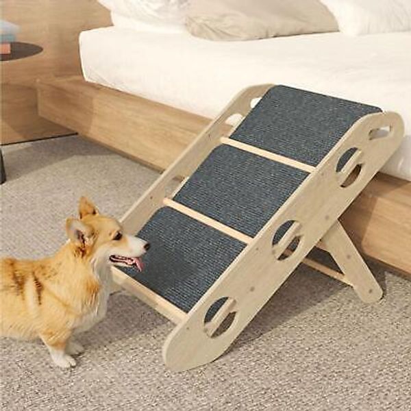 Pet Steps Dog Stairs up to 30kg Carpeted 3 Tiers for Sofa Older Dogs Cats