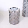 Melody Maison Smoked Patterned Glass Toothbrush Holder with Silver Rim