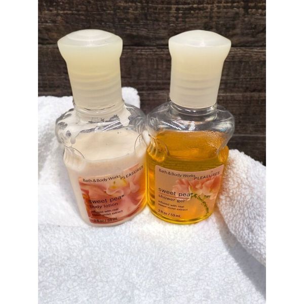 Bath & Body Works vintage Sweet Pea Shower Gel & Lotion Travel Set see desctript