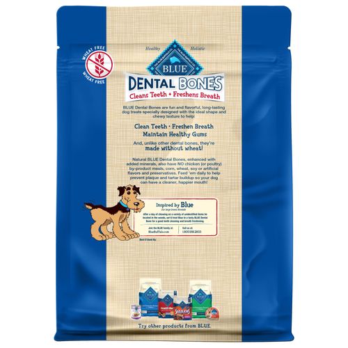 Blue Buffalo Dental Bones Regular Natural Dental Chew Dog Treats, (25-50 lbs) 27-oz Bag Value Pack