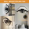 Wall Mount Fan with Remote/App Control, 16" Quiet Wall Mounted Fan with Light, 3