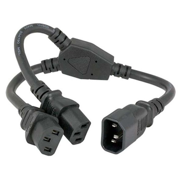 Universal IEC320 C14 C13 Power Splitter Cord With Dual C13 Receptacles 13A 250V