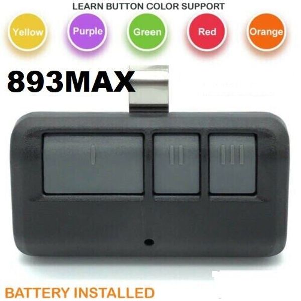 1 Comp Fits 893MAX 3 Button Chamberlain Visor Remote Control Garage Door Opener