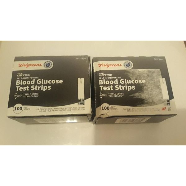 True Metrix Walgreens Blood Glucose Test Strips 100ct(2 boxes-200)exp 11/30/24