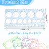sourcing map 4Pcs Circle Template, Circle Stencils Measuring Measuring Rulers Geometry Tools