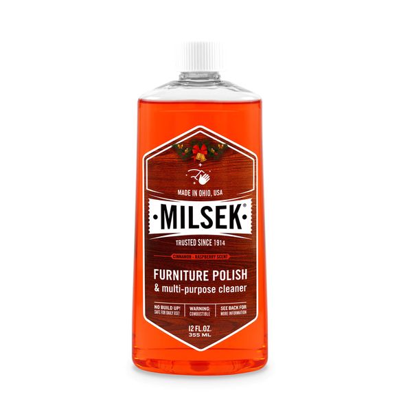 Milsek Furniture Polish and Cleaner, 12 Ounce, Cinnamon, 12 oz