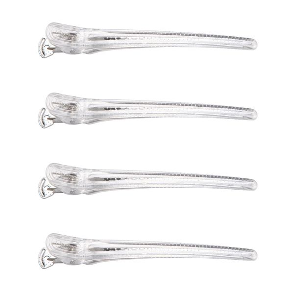 KISARG Dakar Hair Clips, Hairpins, Men's Hairdresser Clips, Professional Bangs, Barrettes, Unisex, L Size, 4 Piece Set, Clear