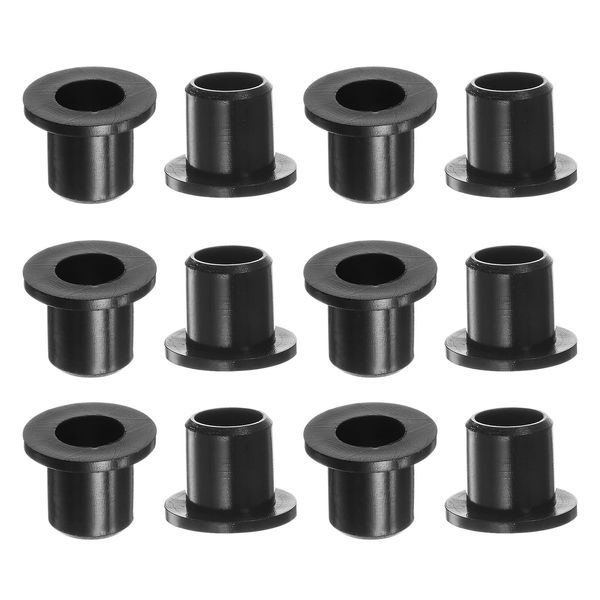 uxcell Plain Bearings, Flange Sleeve Bearings, Bushing, Self-Lubricating for Shafts, Industrial Machinery, Nylon, 0.3 inch (8 mm) Bore, 0.4 inch (10.6 mm), OD 0.5 inch (12 mm) Length, Black, Pack of 12