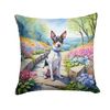 Caroline's Treasures Spring Path Throw Pillow, 14Hx14W, Rat Terrier 6702