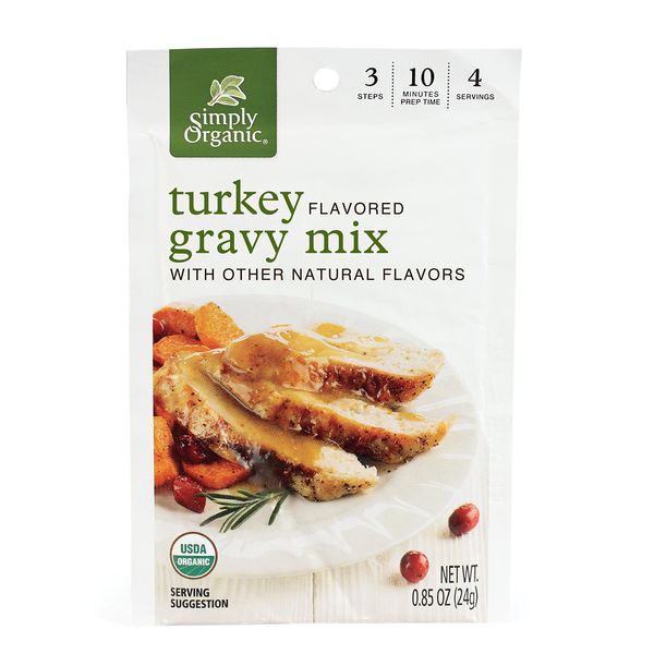 Simply Organic Roasted Turkey Flavored Gravy Mix, 0.85 Ounce 12-Pack, Cert. Organic, Gluten-Free, Kosher, Rich Turkey Gravy