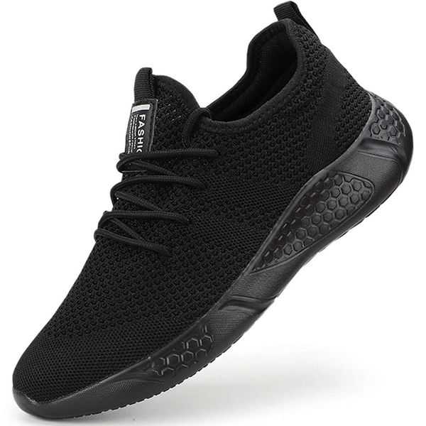 BUBUDENG Men's Trainers Fashion Sneakers Walking Casual Running Shoes Gym Sport Tennis Shoes Black,5.5 UK(Label Size: 39)